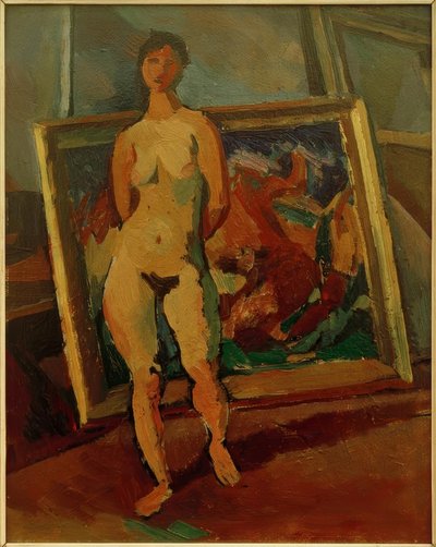 Female Nude in the Studio (Walking Female Nude) by Albert Weisgerber